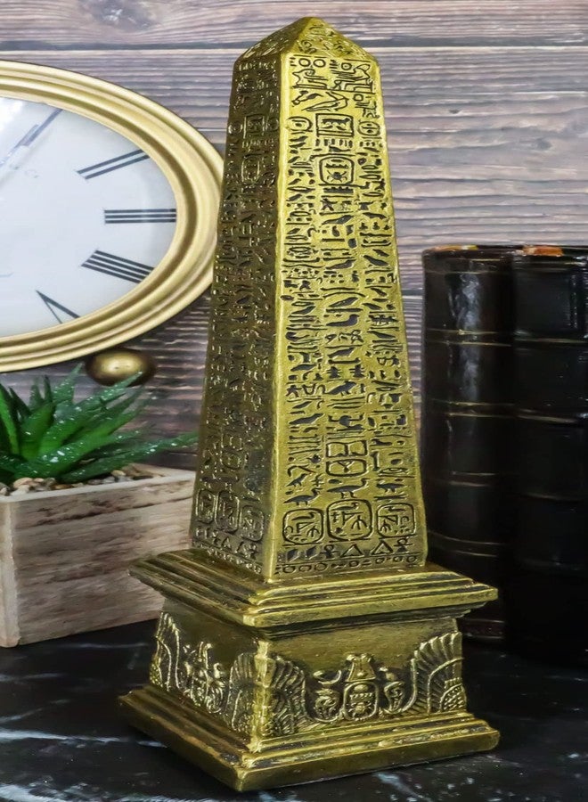 Ebros Gift Ebros Egyptian Theme Obelisk Temple of Ra with Hieroglyphs 10" Tall Sculpture Figurine Gods of Egypt Oracle of Anubis Horus Seth Bastet Religious Pillar of Heaven - Image 2