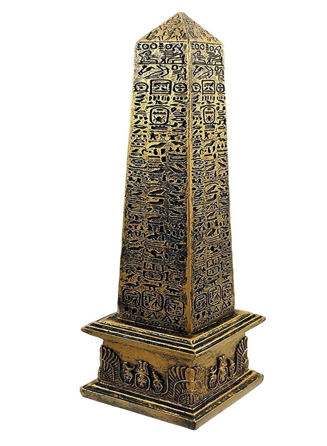 Ebros Gift Ebros Egyptian Theme Obelisk Temple of Ra with Hieroglyphs 10" Tall Sculpture Figurine Gods of Egypt Oracle of Anubis Horus Seth Bastet Religious Pillar of Heaven - Image 1
