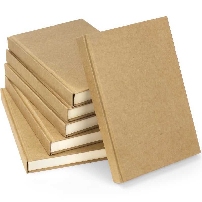 Dynta Hardcover Sketchbook Blank Notebook Bulk 6 Packs Unlined A5 Size 5.7â€x8.3â€ 120 Sheets/240 Pages Premium Paper Sketch Pad for Drawing Books Art Supplies for Office School Travelers Journal - Image 1
