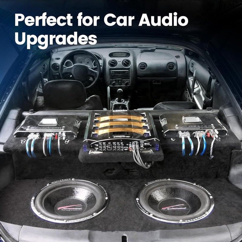 Muzata 8 Gauge Complete Car Amplifier Installation Wiring Kit Subwoofer Amp Install Kit with Power and Ground Cables Speaker Wire Terminals Subwoofer Speaker Audio System M083 - Image 5
