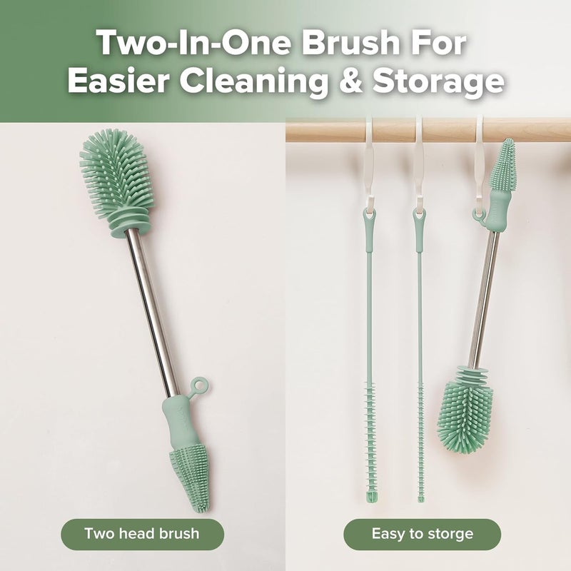 Haakaa Silicone Cleaning Brush Kit - 3 Piece Set - Image 5