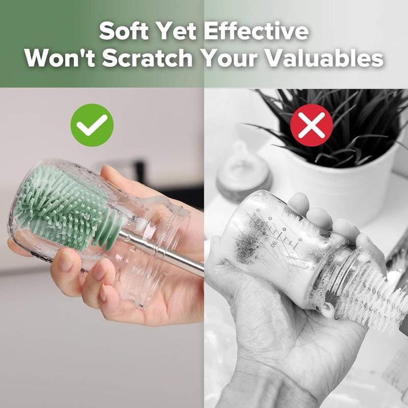 Haakaa Silicone Cleaning Brush Kit - 3 Piece Set - Image 4