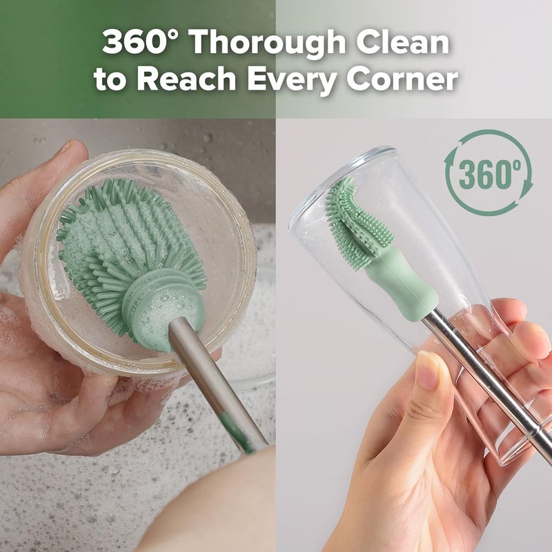 Haakaa Silicone Cleaning Brush Kit - 3 Piece Set - Image 2