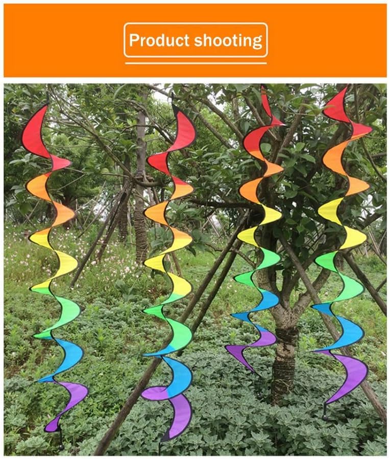 دوامة رياح حلزونية بألوان قوس قزح لتزيين الحديقة الخارجية والمخيمات - Image 5