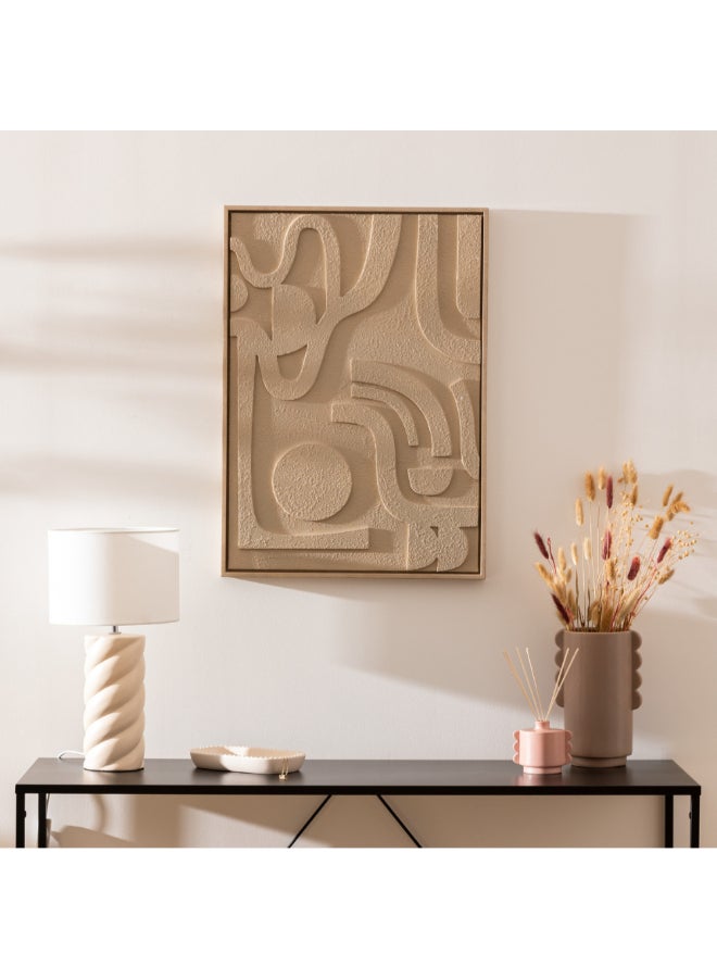 atmosphera Azra Elegant Rectangular 3D Wall Art Beige 50 x 70 cm 205661 - Image 4