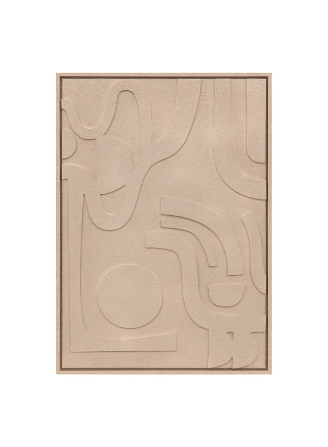 atmosphera Azra Elegant Rectangular 3D Wall Art Beige 50 x 70 cm 205661 - Image 1