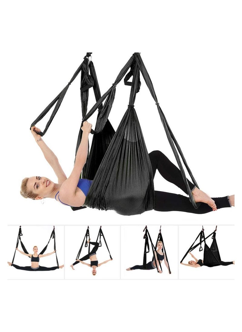 Arabest - Yoga Hammock - Aerial Yoga Swing Set, Yoga Trapeze Inversion Exercises with Extension Straps and Ceiling Anchors, Hanging Aerial Hammock for Fitness, Dance, Yoga, Gymnastics - Image 1