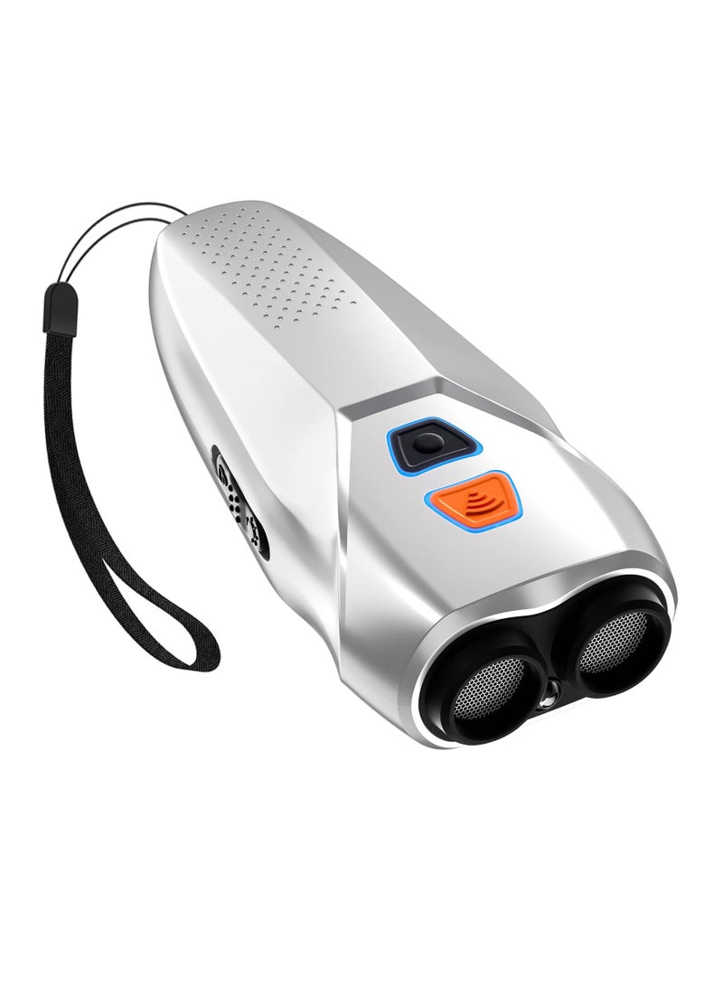 سيوسي أجهزة التحكم في نباح الكلاب، مستشعر مزدوج مع أوضاع ردع للتدريب، صافرة لإيقاف مصباح يدوي LED بالموجات فوق الصوتية، نطاق 25 قدم قابل لإعادة الشحن - Image 1