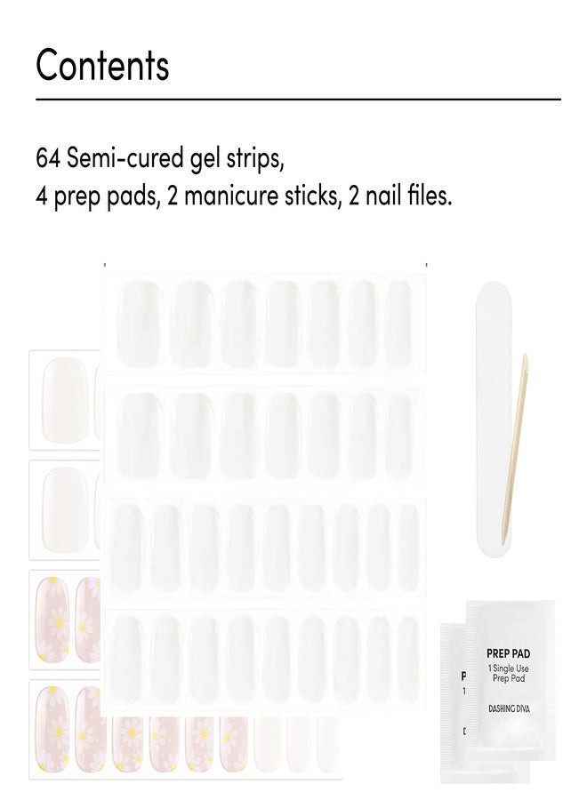 Dashing Diva Glaze Nail Strip Duo - Perfect Petals Collection - Swiss Alps & Daisy Dukes - Long Lasting, Chip Resistant, Semi-Cured Gel Nail Strips - Contains 2 Colors - Image 4