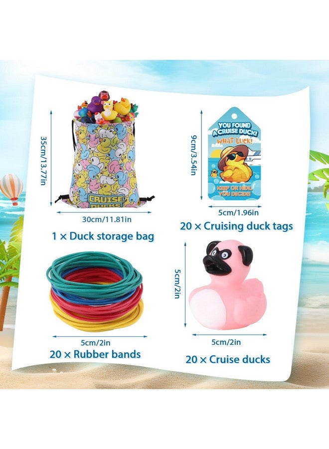 Prudiut Cruise Rubber Ducks Kits 30 Pcs Assorted Cruising Duck with 30 Cruise Ducks Tags and 40 Rubber Bands with Duck Storage Bag for Cruise Ship Hiding Essentials - Image 2