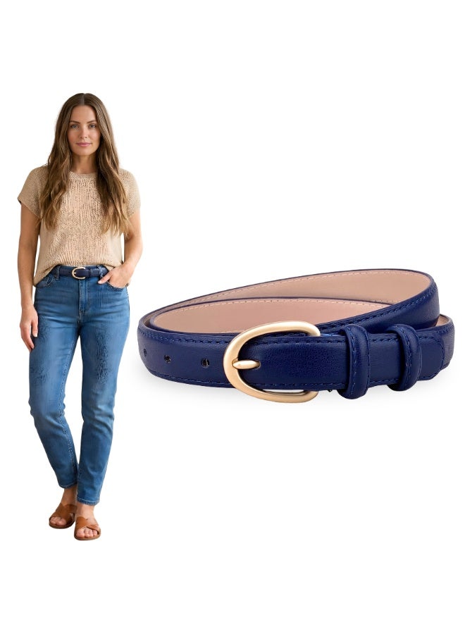 Classic Milano Women's Belt with Gift Box | Faux Leather Ladies Belt for Dresses, Jeans & Gowns | Stylish Womens Belt | Adjustable Girls Belt | Belt for Women with Elegant Buckle