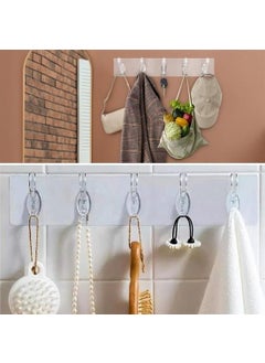 Buffer ® 5-Piece Strong Adhesive Transparent Wall Hanger Bathroom Kitchen Organizer Practical Hanger  - Image 2
