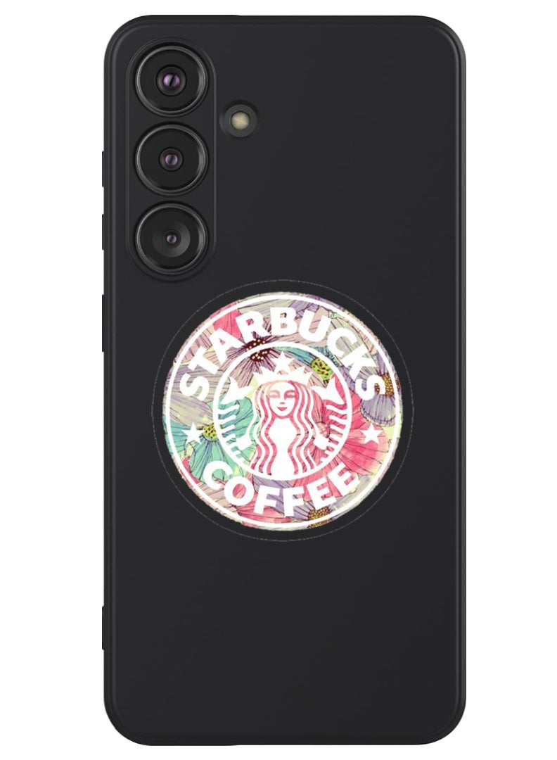 Theodor Protective Slim Fit Case Liquid Silicone Cover with Full Body Protection Anti-Scratch Shockproof Case For Samsung Galaxy S24 (Black) - Starbuck Colorful - Image 1