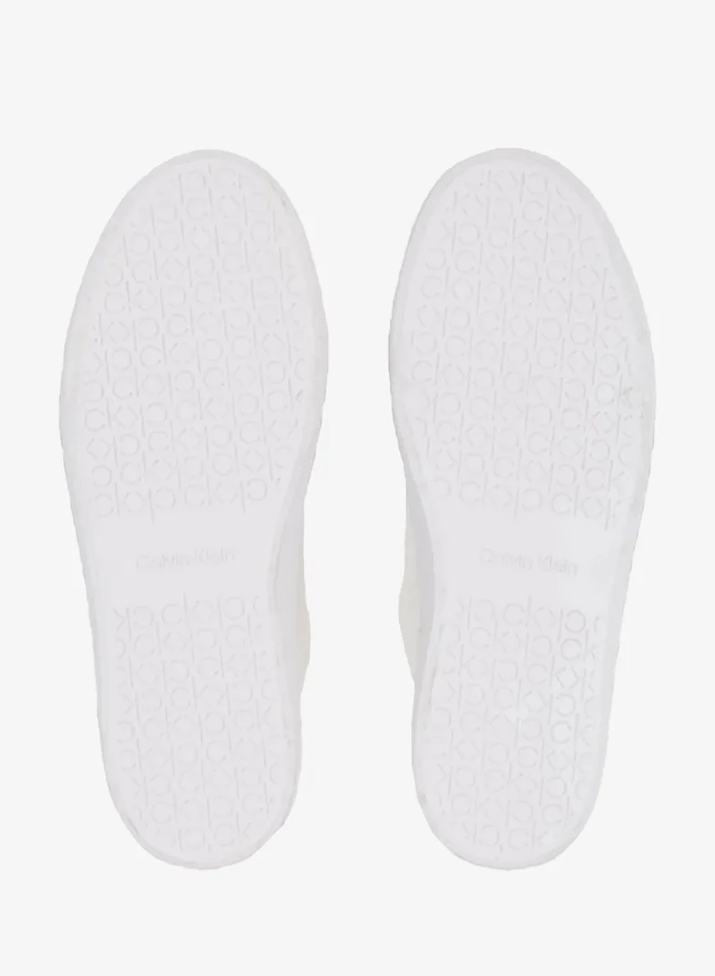 Calvin Klein White Logo Lace-Up Trainers for Women | Best Price UAE