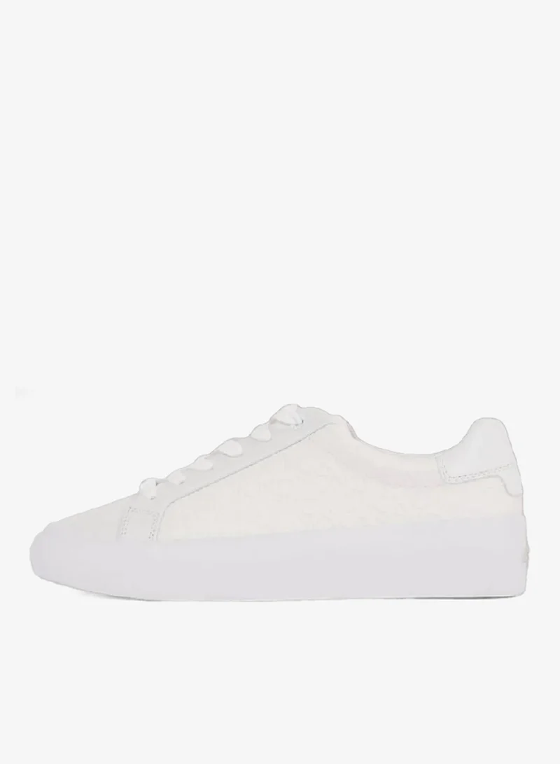 Calvin Klein White Logo Lace-Up Trainers for Women | Best Price UAE