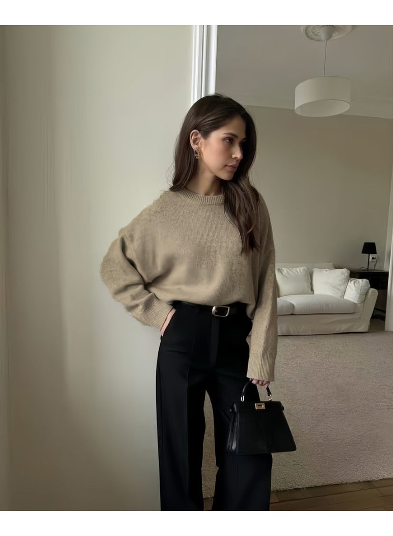 NIBEMINENT Sweater Women O Neck Long Sleeve Knitted Jumpers Solid Casual Loose Pullovers Autumn Winter Female Warm Sweaters - Image 2