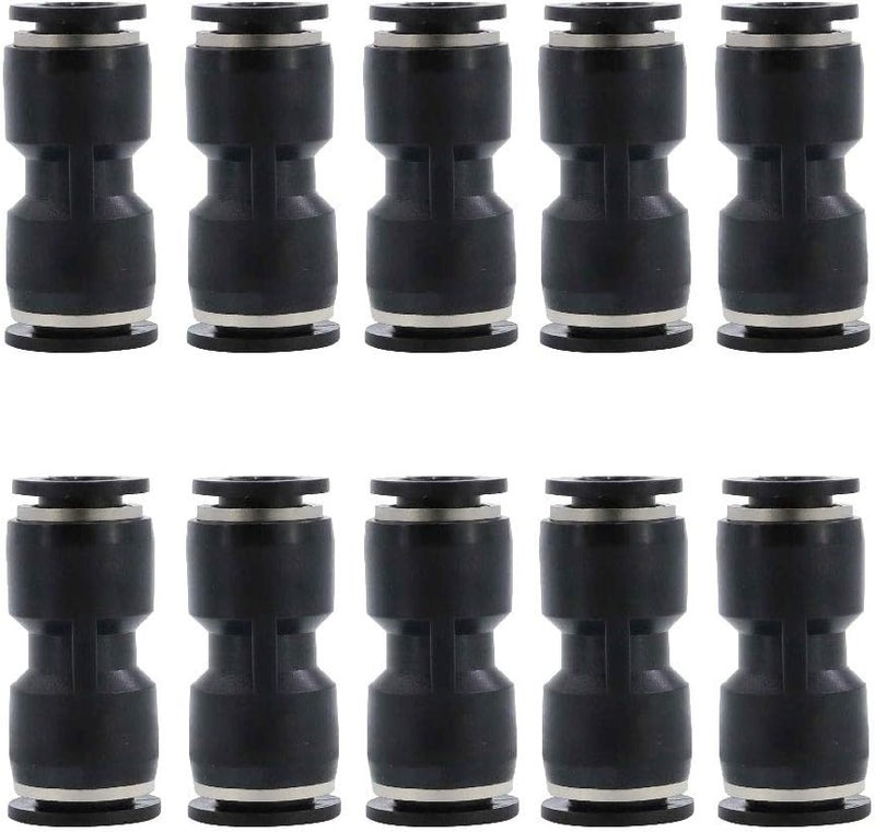beduan Pneumatic Push to Connect Fitting, 1/4" x 1/4" Tube OD Straight Quick Adapter Air Fitting （Pack of 10） - Image 1