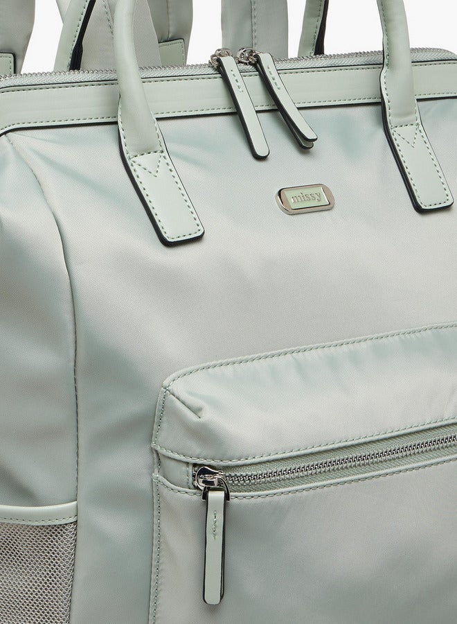 MISSY Solid Backpack with Adjustable Straps and Zip Closure - 30x10x35 cm - Image 4