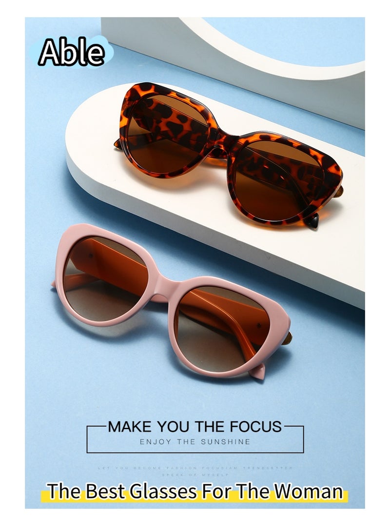 ABLE 【2025New Glasse】Women's cat-eye polarized sunglasses - UV400 UV protection, high-definition anti-glare, pink frame - suitable for shopping/driving/traveling, fashionable facial decoration accessories - Image 3