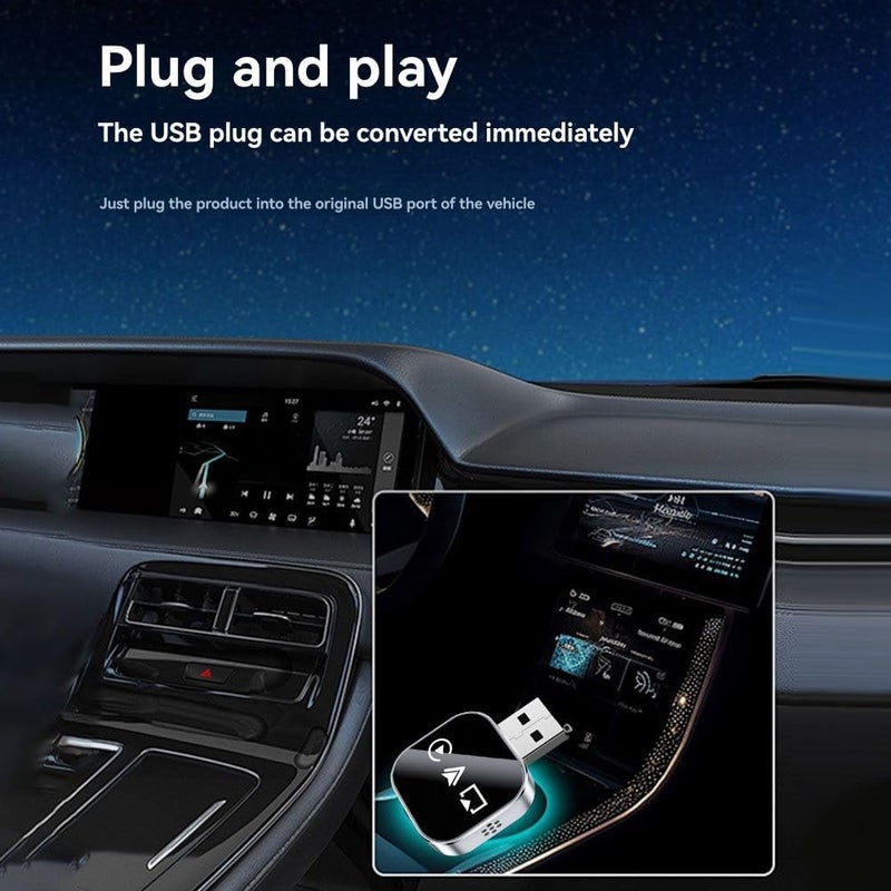 Three-in-one wireless intelligent car interconnection adapter Silver (support Carplay, Airplay, Android Auto, wired to wireless plug and play) - Image 4