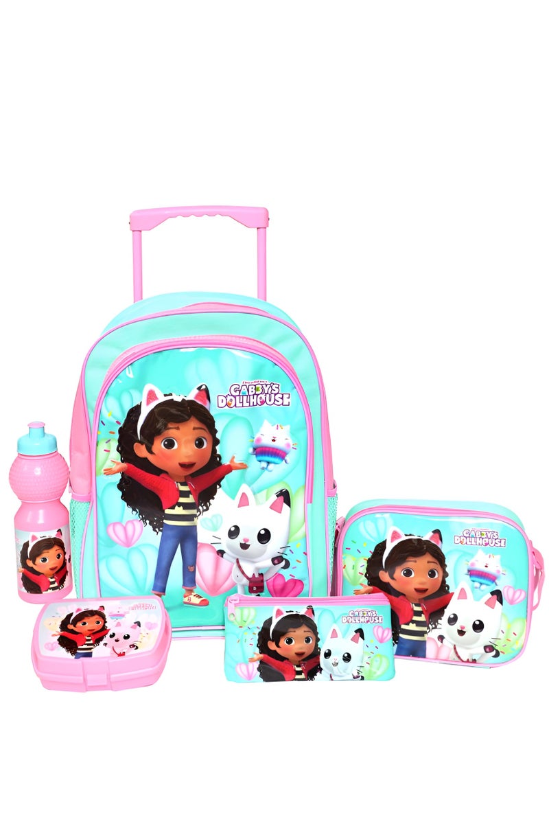 Universal Studios Gabby's Dollhouse 5-in-1 Value Set Trolley Bag with Accessory – Pink 
