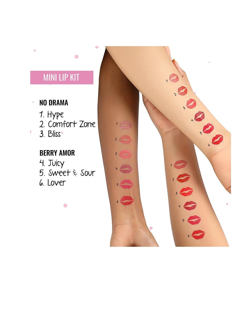 MyGlamm POPxo Makeup  Mini Lip Kit  No Drama 7.5gm Set of 3 Creamy Matte Berry Shade Lipsticks - Image 2