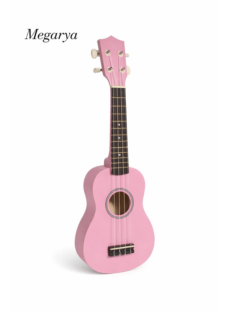 Megarya 21-Inch Concert Ukulele for Beginners & Kids | Mahogany Wood Hawaii Style Ukulele |Pink Finish - Image 1