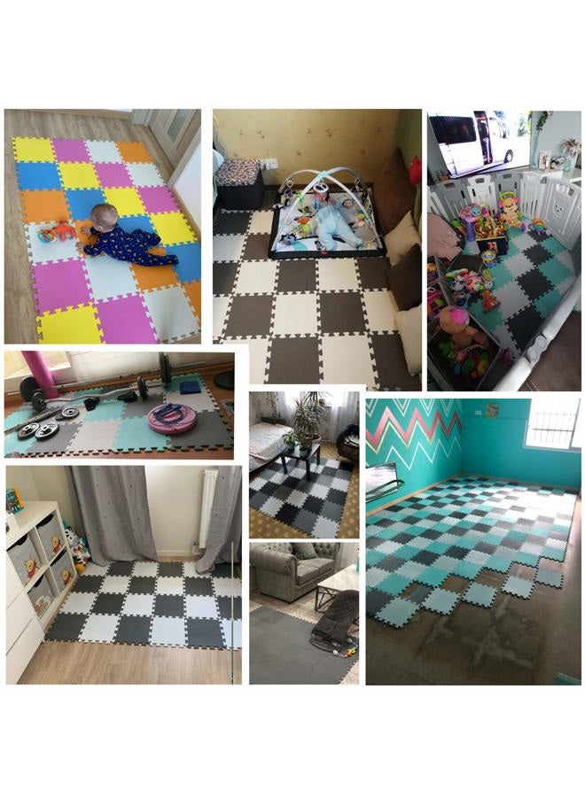 YIMINYUER ® 20 بلاط (30 سم × 30 سم × 1 سم لكل بلاطة) سجادات لعب ألغاز ناعمة للأطفال، أرضية سميكة من رغوة EVA، سجادة متداخلة ناعمة للأطفال والرضع R10R12G301020 - Image 2
