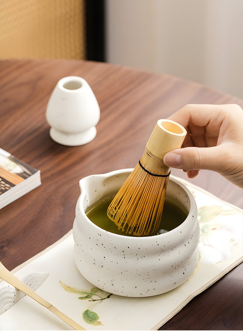 7PCS Matcha Whisk Set Matcha Green Tea kit with a Matcha Whisk Matcha Whisk Holder Matcha spoon Matcha spoon Holder Matcha Bowl  Matcha Bowl Strainer Matcha Placemat for Matcha Ceremonial Japan Matcha kit Matcha Tools Gift Box Set - Image 4