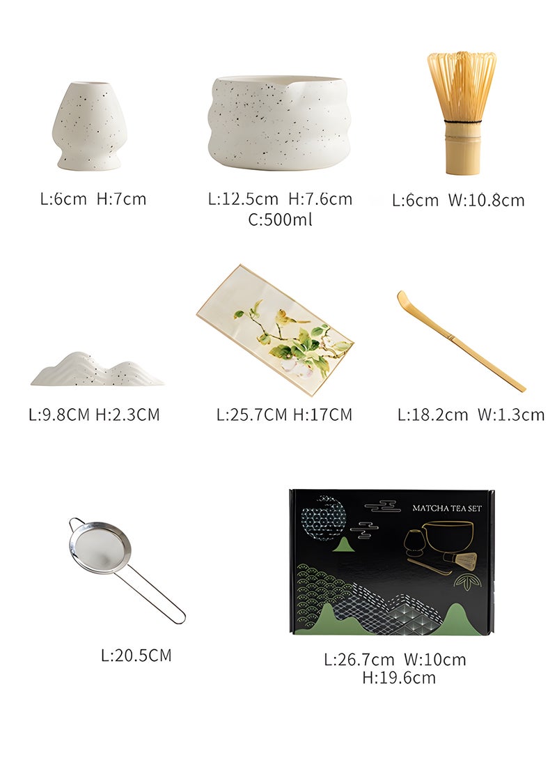 7PCS Matcha Whisk Set Matcha Green Tea kit with a Matcha Whisk Matcha Whisk Holder Matcha spoon Matcha spoon Holder Matcha Bowl  Matcha Bowl Strainer Matcha Placemat for Matcha Ceremonial Japan Matcha kit Matcha Tools Gift Box Set - Image 5