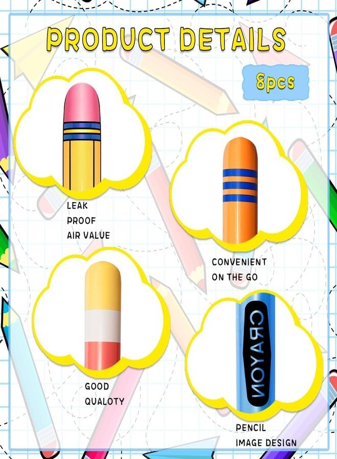 Denylo pro 8 Pieces Inflatable Pencil Crayon Balloon Combo Set Rich Colours Back to School Party School Decoration for Classroom Playground Indoor Outdoor Birthday Party Decoration - Image 3