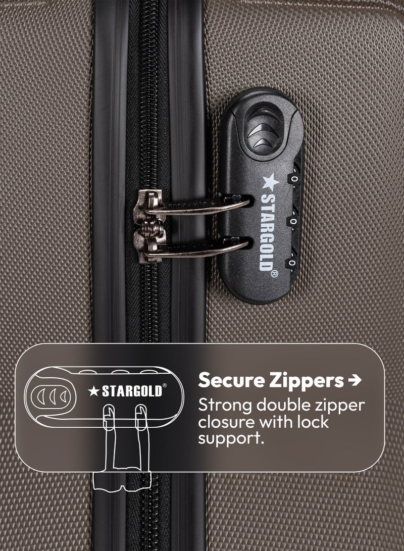 Stargold Luggage Set of 4, ABS Hard Shell Suitcase with Expandable Zipper, 360° Spinner Wheels, Number Lock, Lightweight Trolley Travel Bag - Image 4