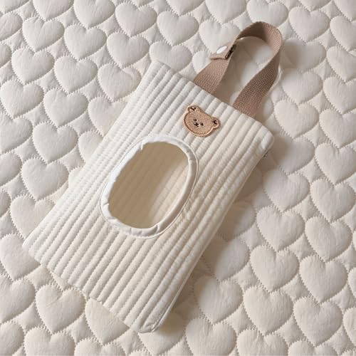 BBIQI Quilted Baby Wipe Holder Floral Diaper Pouch Portable Quilted Wipes Bag for Car, Stroller - Image 5