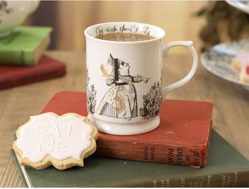 VA Alice in Wonderland Mug with Queen of Hearts Design in Gift Box Fine China White 400 ml - Image 4