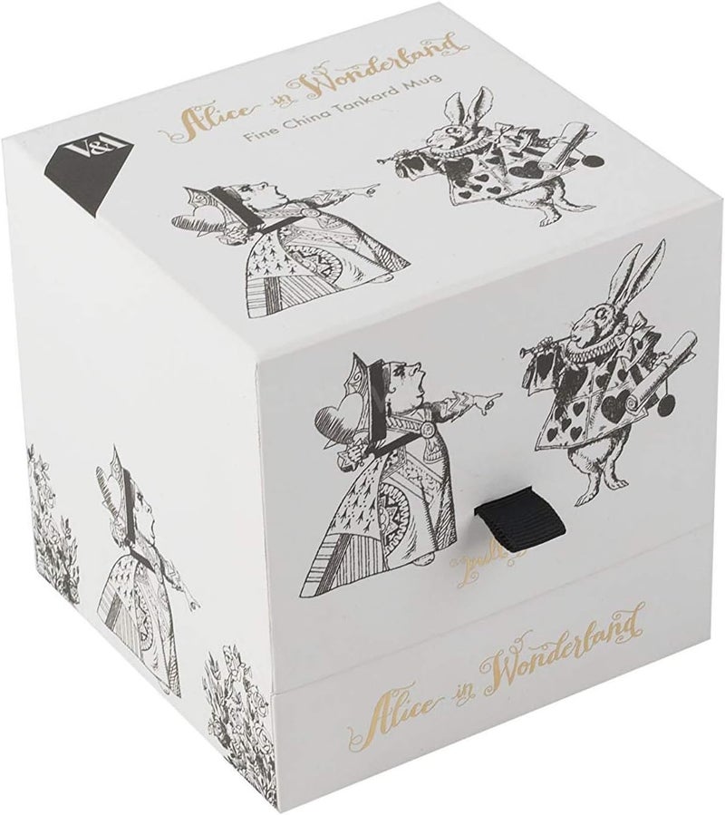 VA Alice in Wonderland Mug with Queen of Hearts Design in Gift Box Fine China White 400 ml - Image 2
