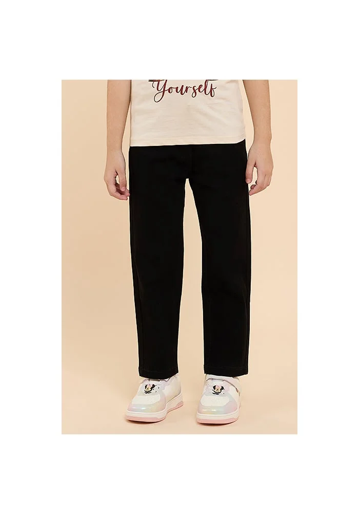 أر أند بي Solid Straight Fit Jeans with Button Closure