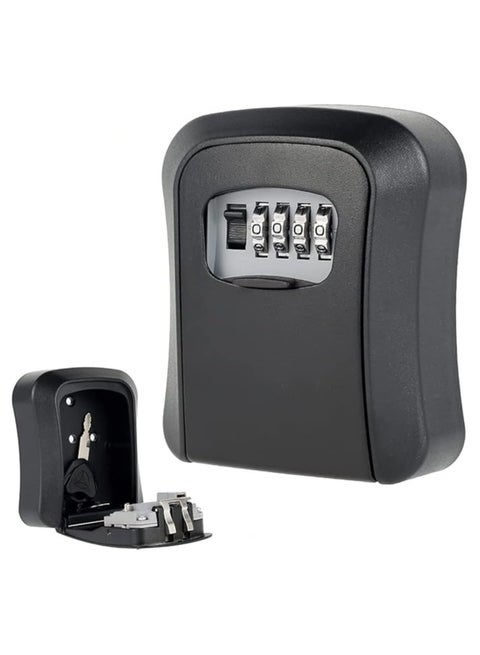 Muross Key Safe Box Code Lock-Storage Key Box Outdoor Wall Mounted Security Password Key Box 4 Combination Code Key Storage Lock Box(black)