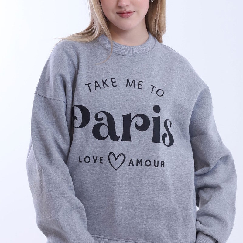 بيبو سويت شيرت نسائي  مطبوع_رمادي - Image 3