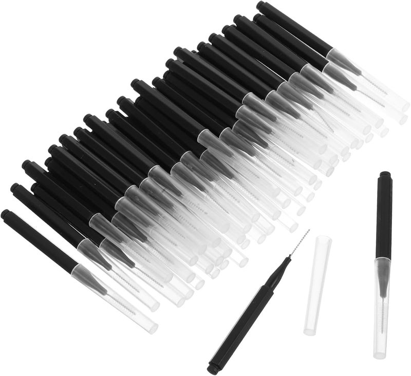 50pcs Black Interdental Brushes Interproximal Cleaning Tooth Gap Brush for Gum Care Plaque Removal and Oral Hygiene Maintenance - Image 1