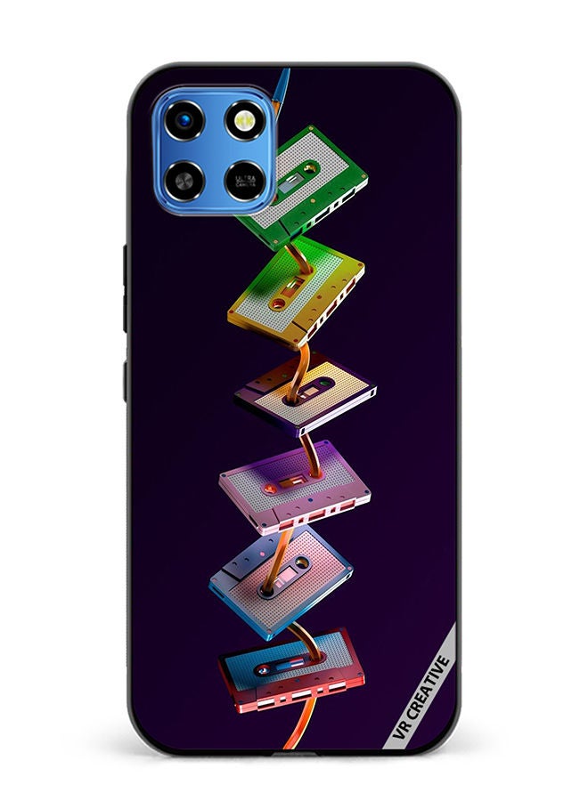 VR CREATIVE Protective Case Cover For Infinix Smart 6 HD Cassette Tape Design Multicolour - Image 1