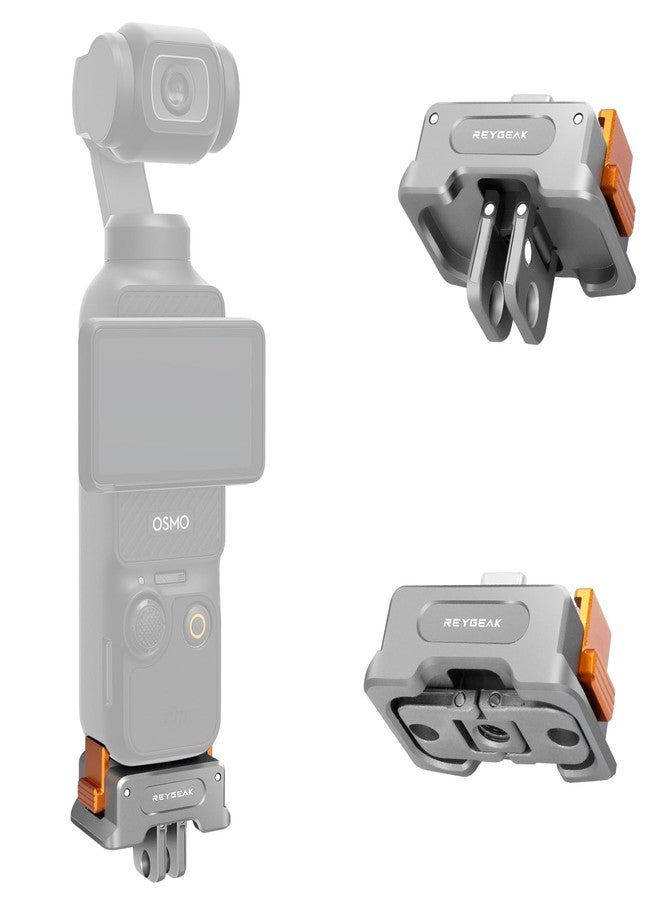 REYGEAK for DJI OSMO Pocket 3 Charging Adapter Base, Aluminum Alloy Type-C Charging Dock Fit Arca-Swiss Standard, Quick Release Mount with1/4'' Screw Hole,Foldable Dual Claws. - Image 1