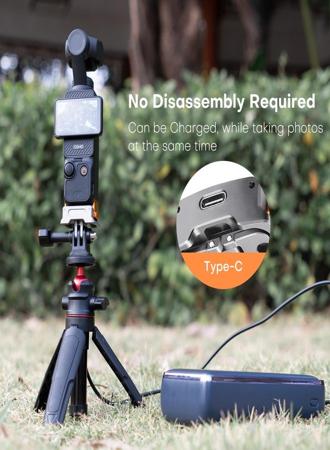 REYGEAK for DJI OSMO Pocket 3 Charging Adapter Base, Aluminum Alloy Type-C Charging Dock Fit Arca-Swiss Standard, Quick Release Mount with1/4'' Screw Hole,Foldable Dual Claws. - Image 4
