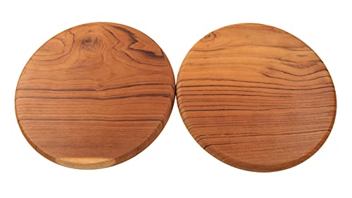 ANDALUCA Set of Two 13" Teak Wood Round Charger Plates for Staging, Dining, Décor, Kitchen (Set of 2 Plates) - Image 4