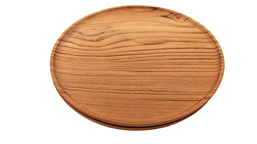 ANDALUCA Set of Two 13" Teak Wood Round Charger Plates for Staging, Dining, Décor, Kitchen (Set of 2 Plates) - Image 5