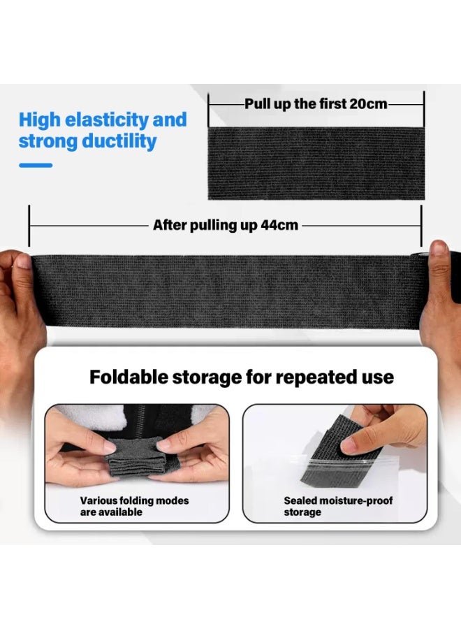 Cuken 12 Pack 2 Inch x 5 Yards Black Self Adhesive Bandage Breathable Cohesive Bandage Wrap Rolls Elastic Self-Adherent Tape for Stretch Athletic, Sports, Wrist, Ankle, Black - Image 5