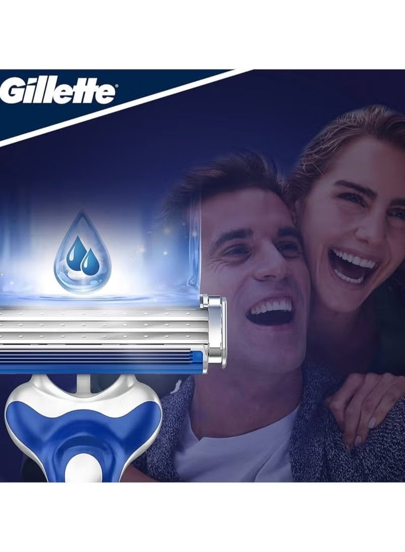 Gillette Blue 3 Disposable Razors with Comfort Gel for Men - 8 Pieces - Image 2