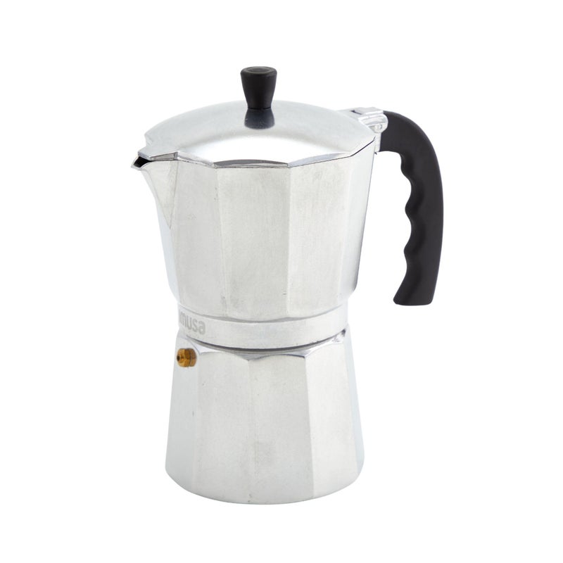 Imusa IMUSA 12Cup Stovetop Espresso Maker Cast Aluminum Coffee Maker Cuban Coffee Brewer Moka Pot Style Portable Coffee Maker for Home Camping or Travel