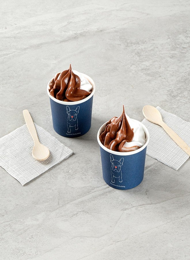 Restaurantware Coppetta 4-Ounce Dessert Cups, 50 Disposable Ice Cream Cups - Lids Sold Separately, Heavy-Duty, Frenchie Paper Frozen Yogurt Bowls, For Hot And Cold Foods - Image 3