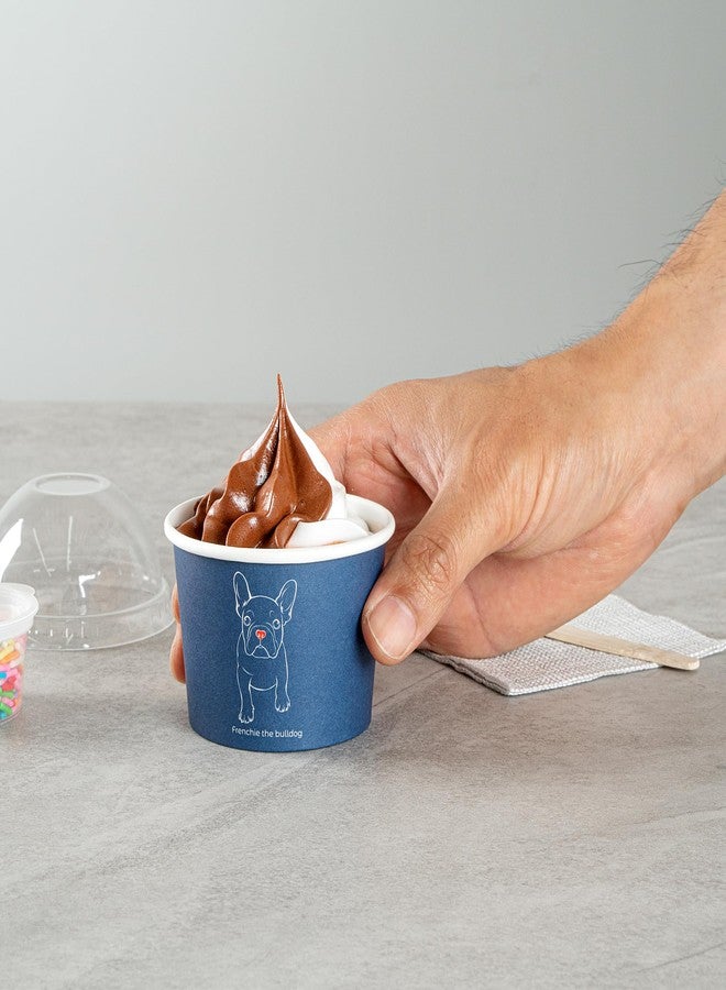 Restaurantware Coppetta 4-Ounce Dessert Cups, 50 Disposable Ice Cream Cups - Lids Sold Separately, Heavy-Duty, Frenchie Paper Frozen Yogurt Bowls, For Hot And Cold Foods - Image 4