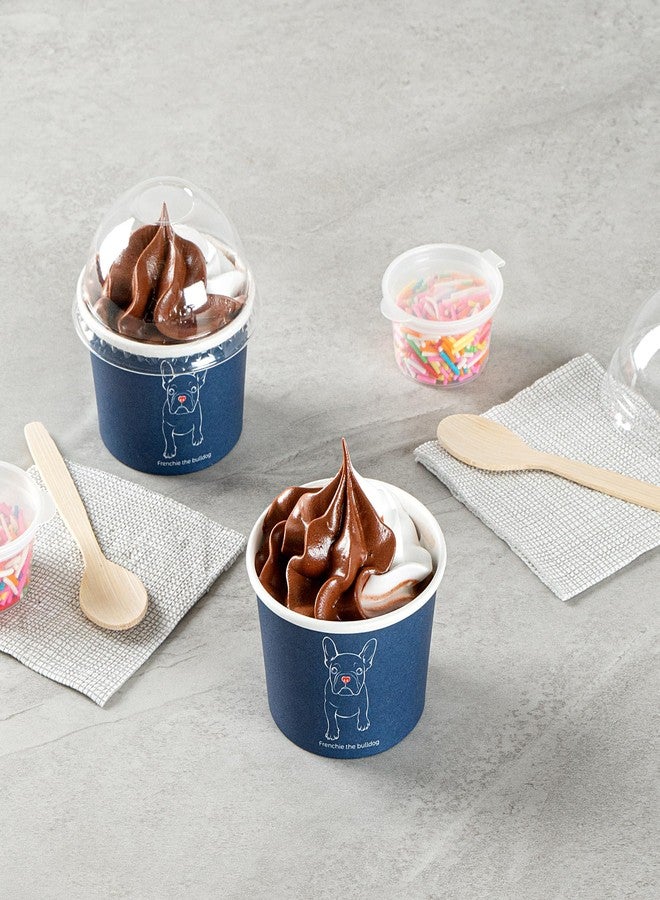 Restaurantware Coppetta 4-Ounce Dessert Cups, 50 Disposable Ice Cream Cups - Lids Sold Separately, Heavy-Duty, Frenchie Paper Frozen Yogurt Bowls, For Hot And Cold Foods - Image 5